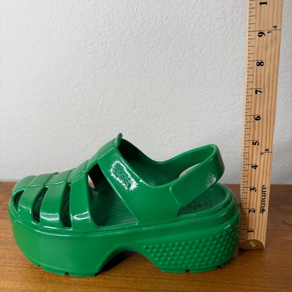 Crocs Stomp Fisherman High Shine Sandals Green Ivy Size US M4 | W6 #Patrick Day - Picture 9 of 11